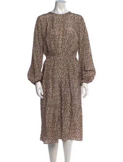 Pre-owned Odeeh Silk Midi Length Dress In Neutrals