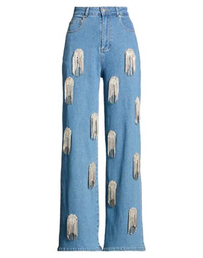 Odì Odì Woman Jeans Blue Size L Cotton, Polyester, Elastane