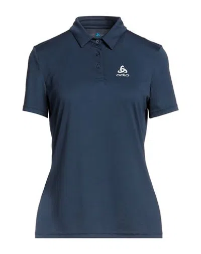 Odlo Woman Polo Shirt Midnight Blue Size Xs Polyester