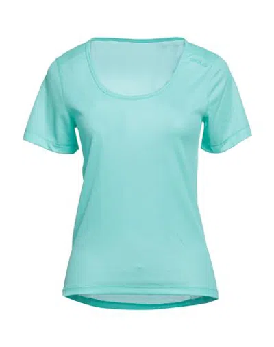 Odlo Woman T-shirt Turquoise Size Xs Polyester In Blue