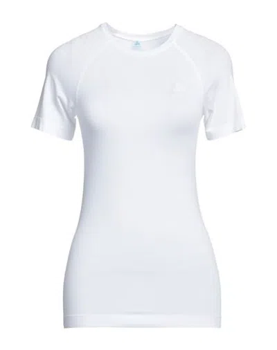 Odlo Woman T-shirt White Size L Polyester, Polyamide, Elastane
