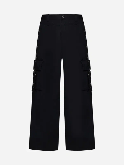 Off-white Buckles Cotton Cargo Pants In Black