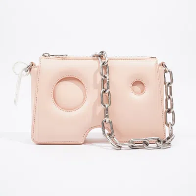 Off-white Off White Burrow Zipped Pouch 20 Baby Leather Shoulder Bag In Pink