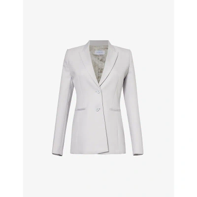 Off-white Corporate Tech Brand-print Single-breasted Woven Blazer In Artic Ice