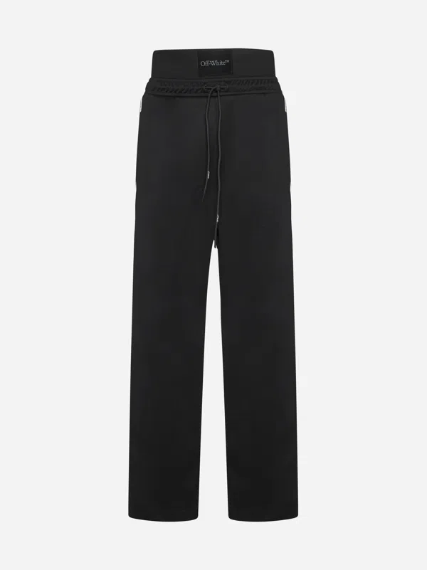 Off-White Stitch Diag cotton track pants - Black