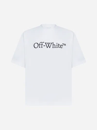 Off-white Logo Cotton T-shirt In White,black