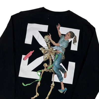 Pre-owned Off-white Pascal Skeleton Long Sleeve T Shirt In Black