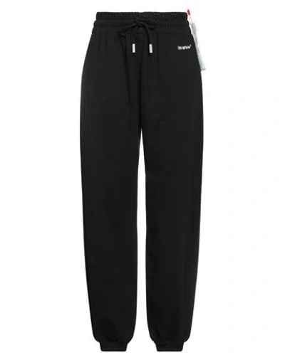 Off-white Woman Pants Black Size S Cotton, Elastane