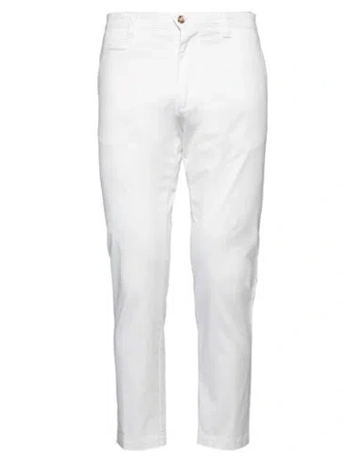 Officina 36 Man Pants White Size 34 Cotton, Elastane