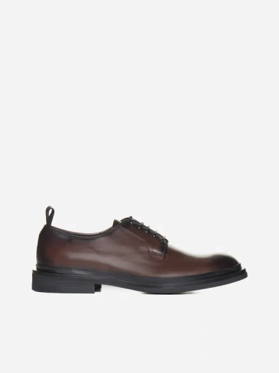 Officine Creative Major 001 Leather Derby Shoes In Dark Brown