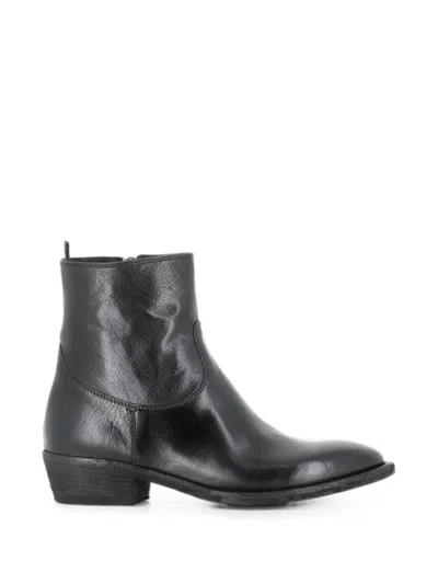 Officine Creative Side-zip Leather Ankle Boots In Black