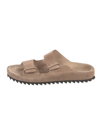 Pre-owned Officine Creative Suede Slides In Neutrals