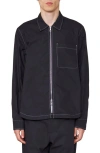 Officine Generale Malo Organic Cotton Poplin Jacket In Black/ecru