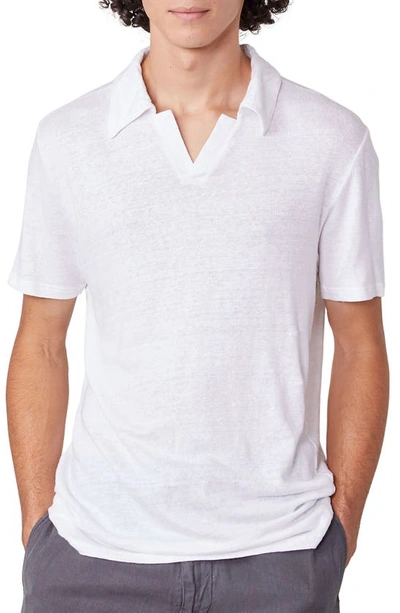 Officine Generale Simon Linen Knit Polo In White