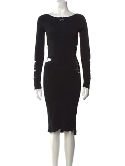 Pre-owned Off-white 2018 Midi Length Dress In Black