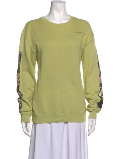 Pre-owned Off-white 2019 Graphic Print Sweatshirt In Green