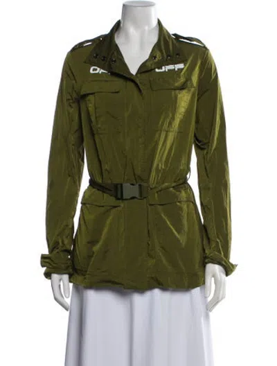 Pre-owned Off-white 2020 Graphic Print Utility Jacket In Green