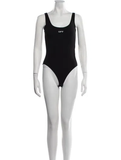 Pre-owned Off-white 2021 Graphic Print Bodysuit In Black