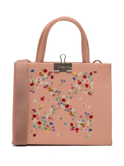 Pre-owned Off-white 2021-2022 Mini Calfskin Box Flower Arrow Satchel In Brown