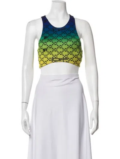 Pre-owned Off-white 2022 Graphic Print Sports Bra W/ Tags In Green