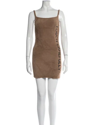 Pre-owned Off-white 2022 Mini Dress W/ Tags In Brown
