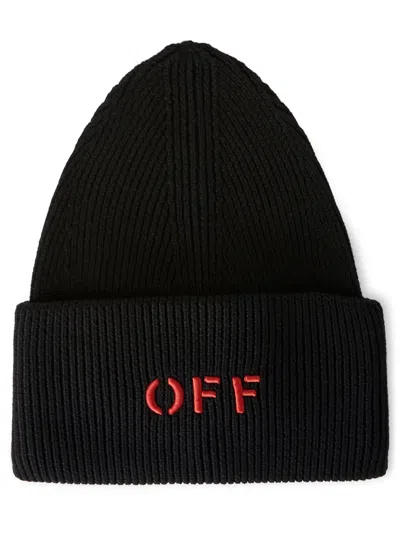 Off-white 2024 Lunar New Year Logo-embroidered Beanie In Black
