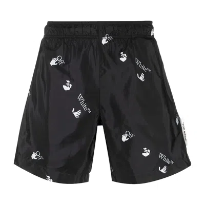 Pre-owned Off-white Allover Swim Shorts 'black/white' | Men's Size S