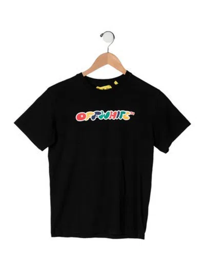 Pre-owned Off-white Kids' Boy's Chunky Letter Logo-print T-shirt In Black