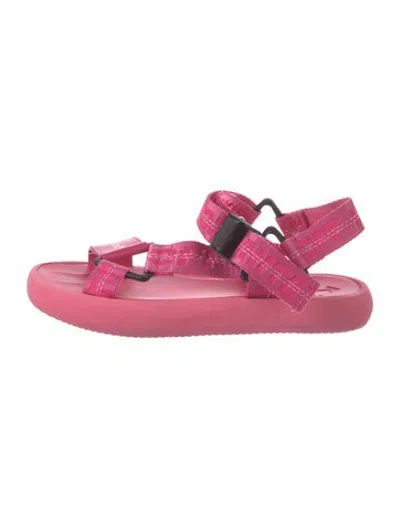 Pre-owned Off-white Canvas Striped Sandals In Pink