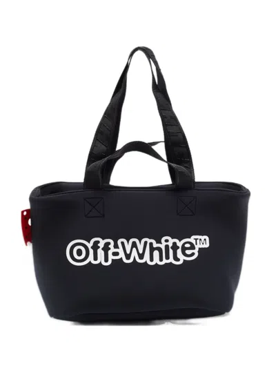 Pre-owned Off-white Commercial Logo Print Tote Bag In Black