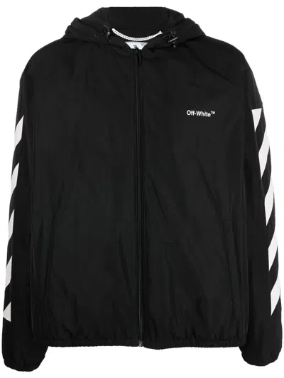 Off-white Diag Logo-print Windbreaker In Black