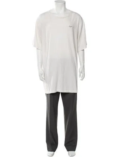 Pre-owned Off-white Graphic Print Crew Neck T-shirt In White