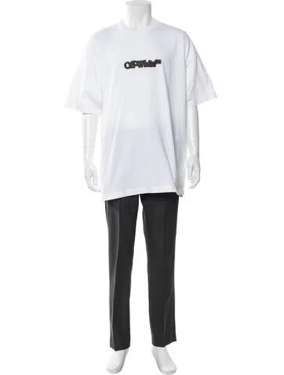 Pre-owned Off-white Graphic Print Crew Neck T-shirt In White