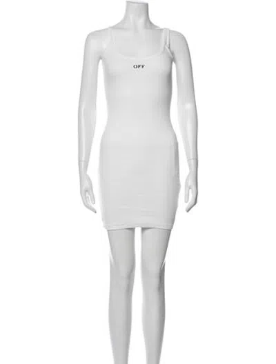 Pre-owned Off-white Graphic Print Mini Dress In White