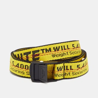 Pre-owned Off-white Industrial Adjustable Belt Yellow/black Nylon