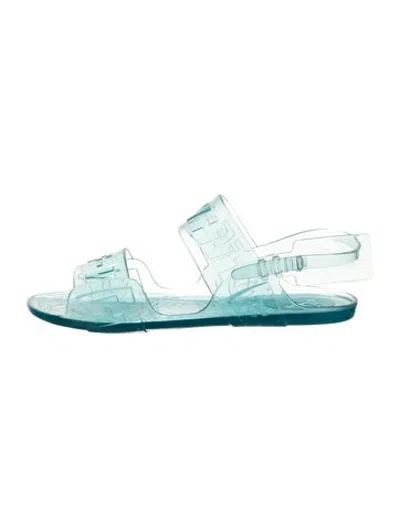 Pre-owned Off-white Jelly Sole Rubber Sandals In Blue/clear