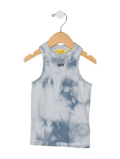 Pre-owned Off-white Babies' Kids Off Stamp Tie-dye Ribbed Top In Blue