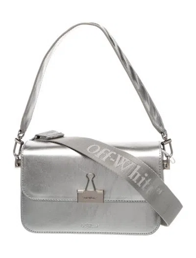 Pre-owned Off-white Leather Crossbody Bag W/ Tags In Silver