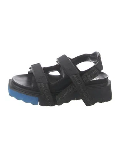 Pre-owned Off-white Leather Sandals In Black