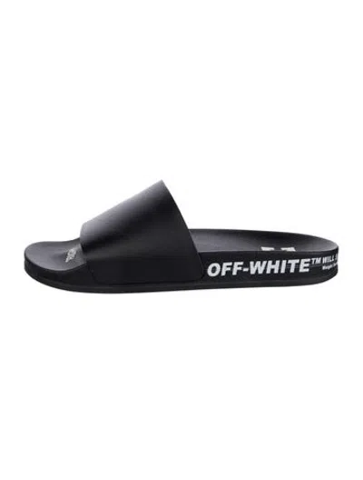 Pre-owned Off-white Leather Slides In Black