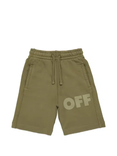 Off-white Logo-print Shorts In Green