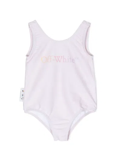 Off-white Babies' Logo-print Swimsuit In Pink