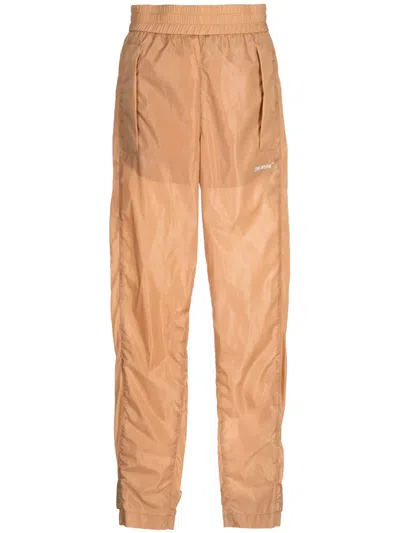 Off-white Logo-print Track Pants In Brown