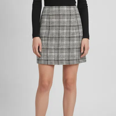 Pre-owned Off-white Monochrome Houndstooth Wool Blend Zip-up Mini Skirt M In White