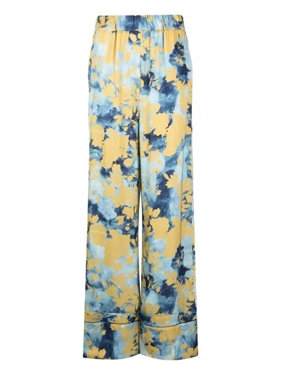 Off-white Rmd Flower-print Wide-leg Trousers In Blue