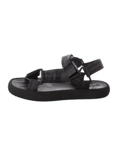 Pre-owned Off-white Rubber Graphic Print Sandals In Black