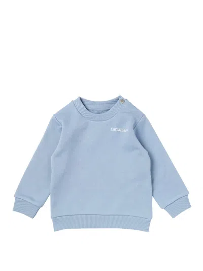 Off-white Scribble Diagonal Crewneck Sweatshirt In Blue