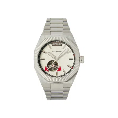 Pre-owned Off-white Side Note Automatic Watch 'stainless Steel' | Silver | Men's Size Onesize