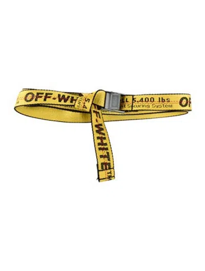 Pre-owned Off-white Skinny Canvas Waist Belt In Yellow