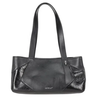 Pre-owned Off-white Small Oyah Shoulder Bag In Black Calf Leather